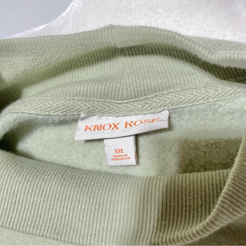 Knox Rose Ruched Side Long Sleeve Mock Neck Sweatshirt Light Green Size XXL - Picture 13 of 15